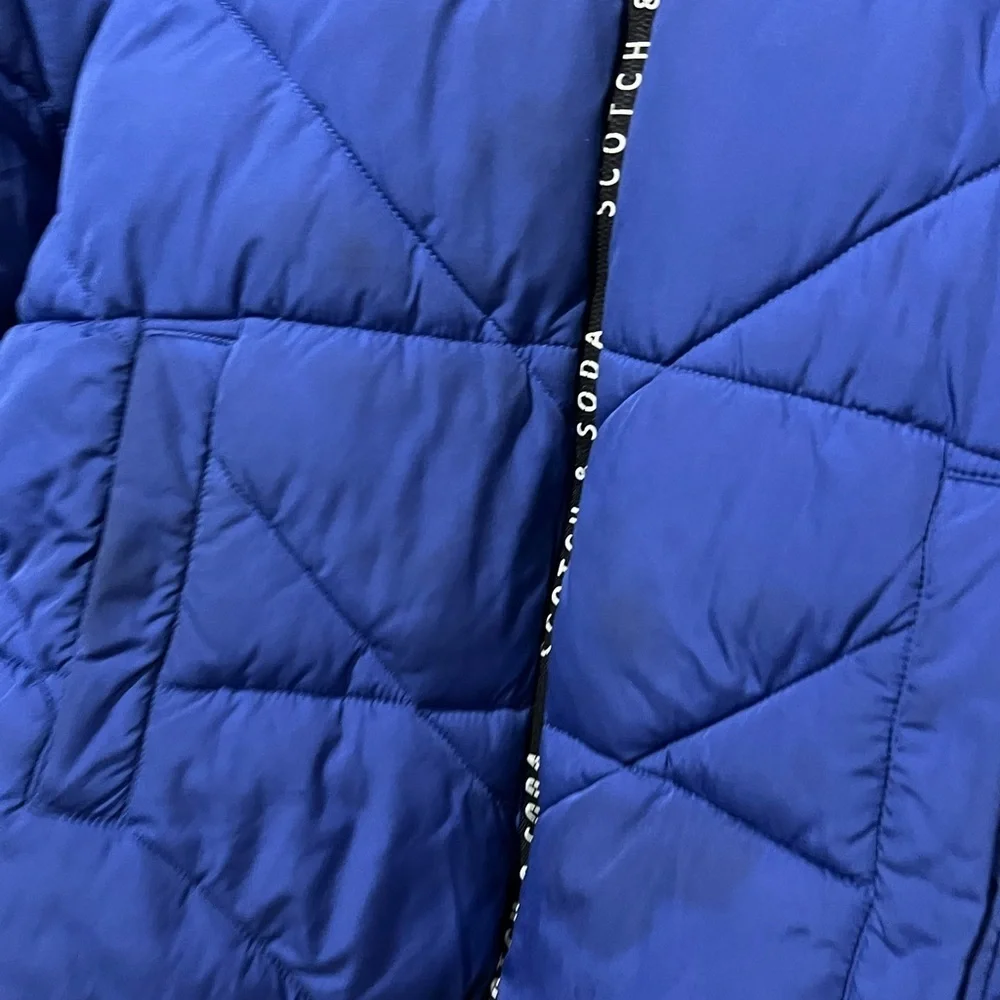 SCOTCH & SODA Kid Water Repellent Hooded Jacket Cobalt Blue Boys Size 12